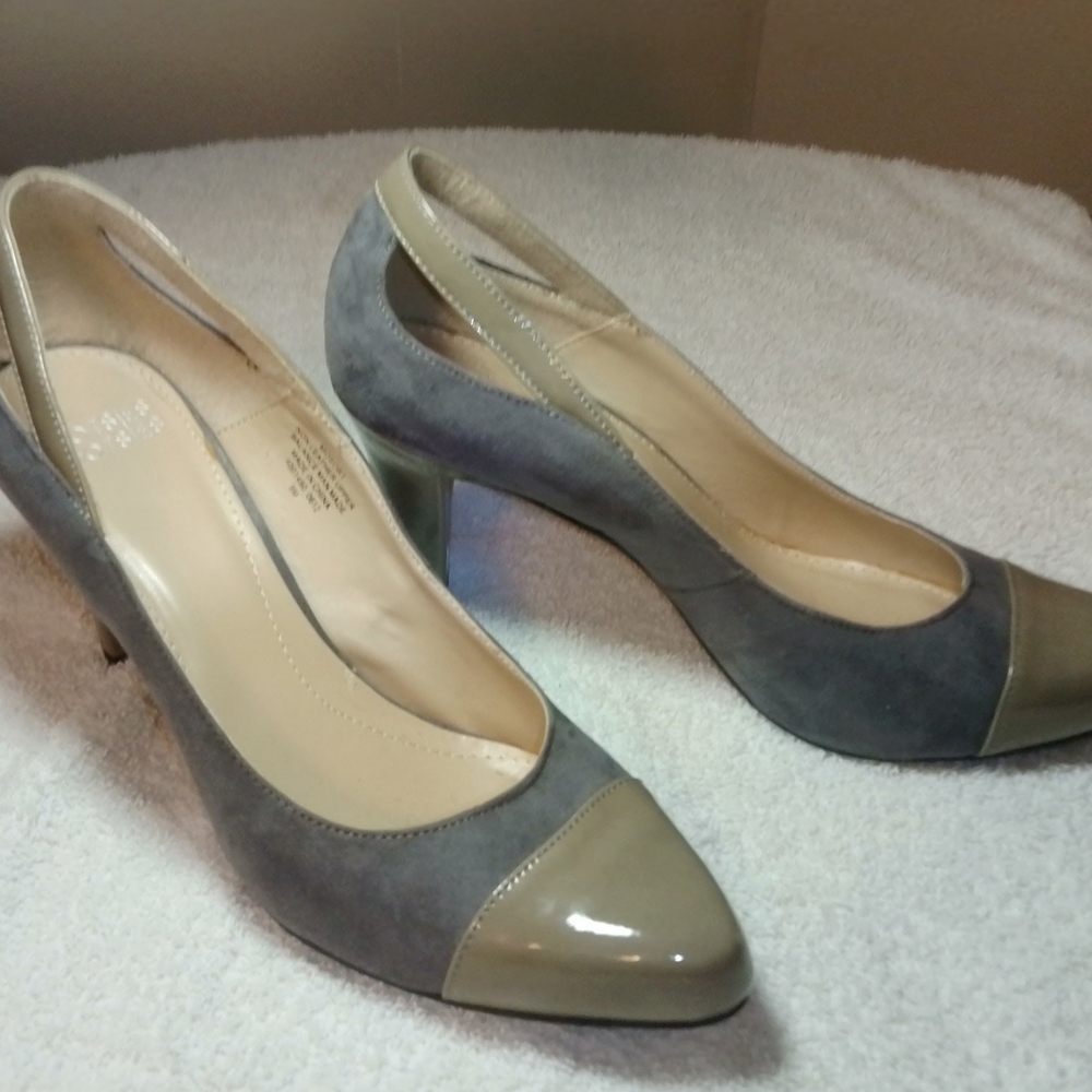 Chic Gray and Tan Women's Heels